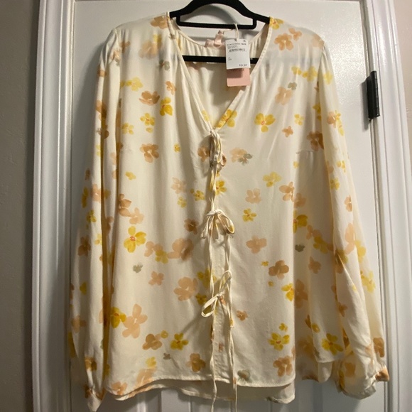 Como Vintage Tops - Como Vintage Yellow floral blouse Size XL NWT